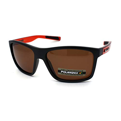 Xloop Polarized Mens Rectangular Sport Horn Rim Plastic Sunglasses