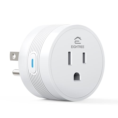 EIGHTREE Smart Plug 2025 Upgrade to 15A, Bluetooth & Wi-Fi Outlet Plug Dual Connection, Voice Control, Remote Control Outlet Timer Indoor, Smart Plugs That Work with Alexa & Google, 2.4GHz Wi-Fi Only