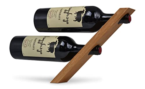 Natuhr Soporte para botellas de vino, estante flotante para 2 botellas (roble) Cover
