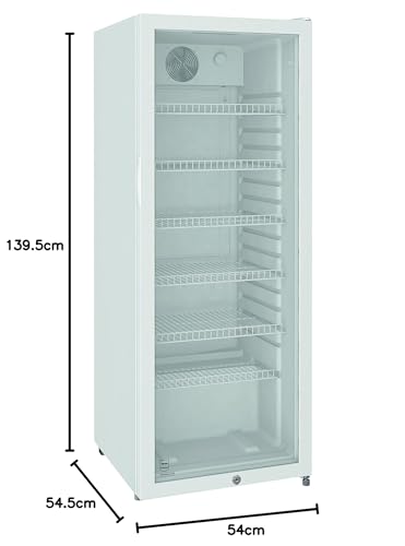 METRO Professional Frigorifero GSC4240 con porta in vetro, 237 L, bianco, 110 W, 220-240 V, con illuminazione a LED, 6 ripiani regolabili, serratura (Bianco) - 10