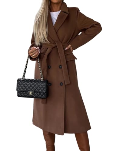 HrreBro Long Wool Coats for Women 2025 Fall Winter Trench