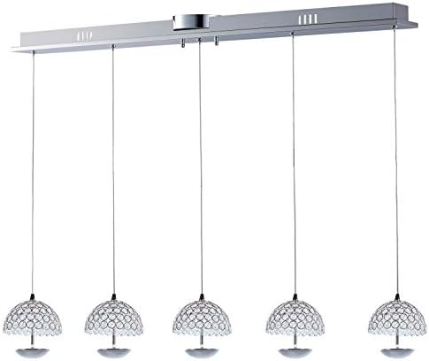 Polished Chrome 5 Light 6In. Wide Pendant from The Parasol Collection