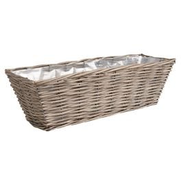 Jardinière osier pour décoration salon et plantes d'intérieur vertes