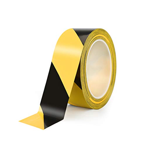 Preisvergleich Produktbild BUYGOO Warnband Gefahr Warnung Absperrband - 50mmx33m Markierungsband Warnklebeband Gelb-Schwarz Selbstklebend PVC Trassenband zur Boden- und Sicherheitsmarkierung