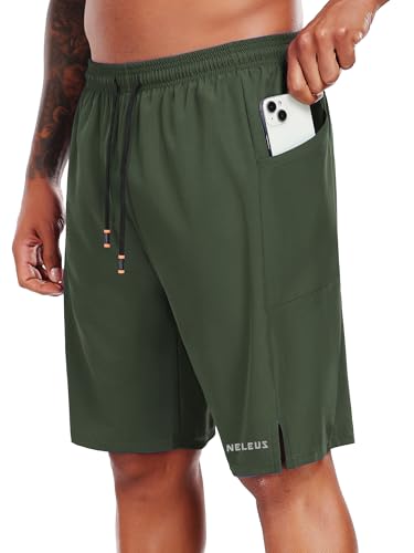 NELEUS 2 in 1 Men 9" Dry Fit Athletic Bermuda Workout Shorts for Basketball, Beach, Casual2