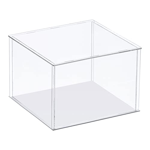 MECCANIXITY Vitrina transparente, caja de acrílico monta transparente a prueba de polvo escaparate 11.8x11.8x11.8 pulgadas para coleccionables, manualidades