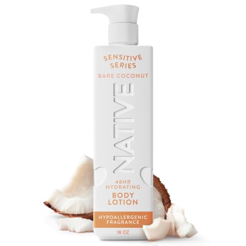 Native Sensitive Body Lotion, 48H Hydration for Soft Skin, Hypoallergenic Fragrance, Free from 81 Known Allergens, Naturally Derived Ceramides, Bare Coconut Scent, 18 Fl Oz - image 1