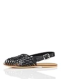 find weave slingback leather - sandali a punta aperta donna, nero (black), 39 eu