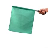 Bandiera per arbitro di calcio, per guardalinee di calcio, portatile, leggera, con asta in acciaio inossidabile e manico in schiuma, set di bandiere rosse, verde, giallo, bianco (verde)
