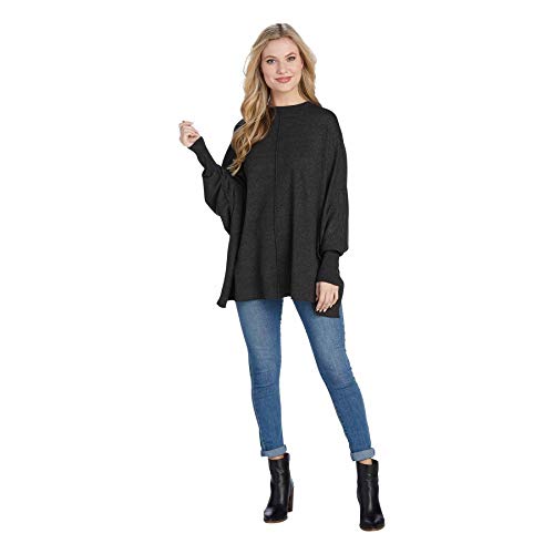 Mud Pie Women's Long Sleeve, Charcoal, One Size