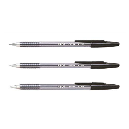 Pilot Fine Ballpoint Pens BP-S-F Pack of 3 Black