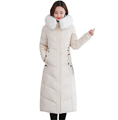 Parka longue femme FULBHPRINT beige 3XL ample à capuche