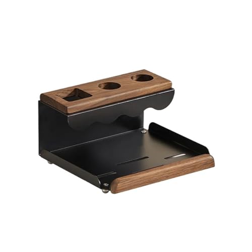 ウォールナット電動歯ブラシホルダー 洗面化粧台用歯磨き粉 マウスウォッシュ(Black)