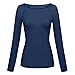 Womens Solid See Through Long Sleeve Seamless Arm Shaper Top Mesh Shirt Blouse Hiking T Shirts Women (Dark Blue, M)