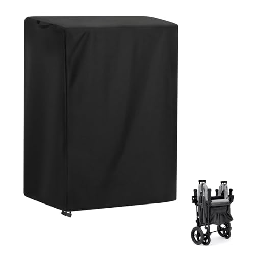 Image of Hengme Dustproof Cover for Jeep Wagon Stroller, Waterproof Quad Stroller Wagon Covers for Jeep Wrangler Deluxe 4 Seater Foldable Wagon 30" W x 30" D x 44" H
