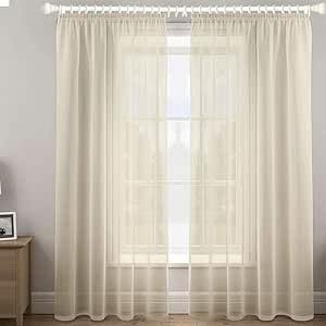 Megachest gathering tape voile curtain(mink W 56" x L 90" (2 Panels) โ image 1