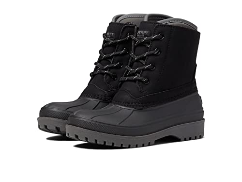 Sperry unisex child Harbor Boot, Black/Grey, 2 Little Kid US