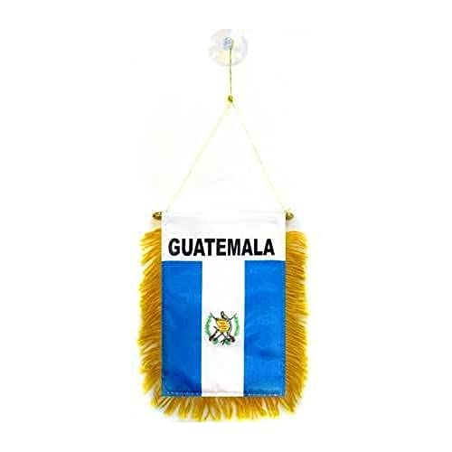 Image of AZ FLAG Guatemala mini Banner 6'' x 4'' - Guatemalan PENNANT 15 x 10 cm - mini Banners 4x6 inch suction cup hanger