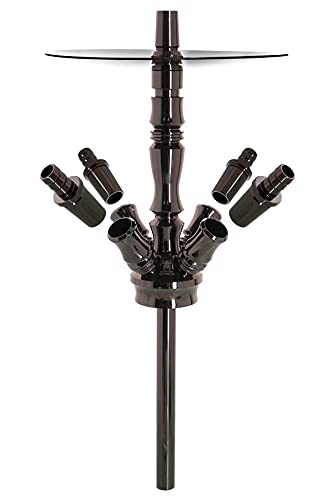 INOX Giza Shisha Set V2A Edelstahl Wasserpfeife 58cm 4 Anschlüsse mit Zubehör wie Schlauch Mundstück Kopf Zange… – Bild 4