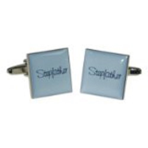 Mancuernillas para hombre azul cuadrado para boda