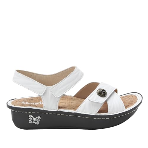 Image of Alegria Women Kelsi Cross Strap Adjustable Leather Sandal