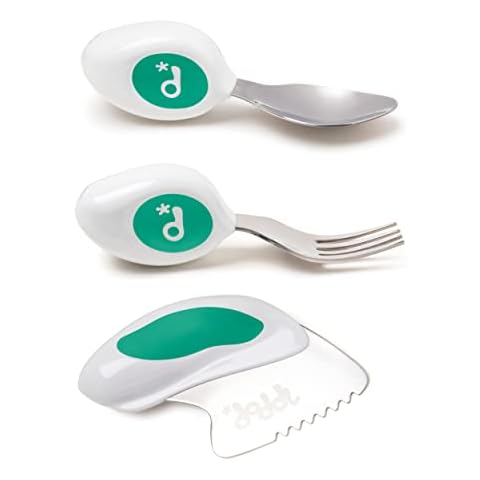 Doddl Cutlery Set, Toddler Self Feeding Cutlery, Spoon, Fork & Knife, 12months+ (Aqua) Cover
