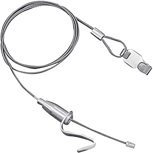 Image of 8 PCS Picture Rail Hanging System, Picture Hanging Stainless Steel Cable Wire with Adjusted Photo Hook + S Metal Hook for Wall Picture, Exhibition, Art Display 3.28 ft