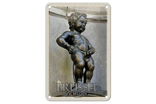FEMER Plaque décorative en tôle - 12 x 18 cm - Bruxelles - Manneken PIS