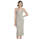 RZIV Women's Sleeveless Sweater Dress Knit Slim V Neck Bodycon Midi Stretchable Elasticity Slim Fits Khaki