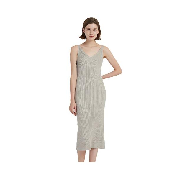 RZIV-Womens-Sleeveless-Sweater-Dress-Knit-Slim-V-Neck-Bodycon-Midi-Stretchable-Elasticity-Slim-Fits RZIV Women's Sleeveless Sweater Dress Knit Slim V Neck Bodycon Midi Stretchable Elasticity Slim Fits Khaki