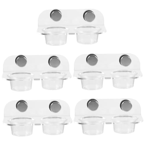 COLLBATH 5 Juegos Alimentador De Agua Magnético Geco Vasos De Comida para Reptiles Tortuga Gusano Tazas De Alimentación Gecko Tazas De Alimentación De Reptiles Tazón De Agua El Plastico
