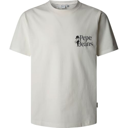 Pepe Jeans Pierce Camiseta, Blanco (Blanquecino), L para Hombre