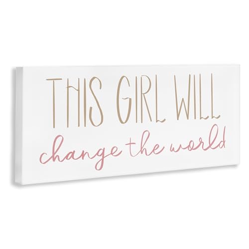 Stupell Industries This Girl Will Change The World Motivational Phrase, Designed by Sd Graphics Studio Canvas Wall Art, 30x13, Multicolor3