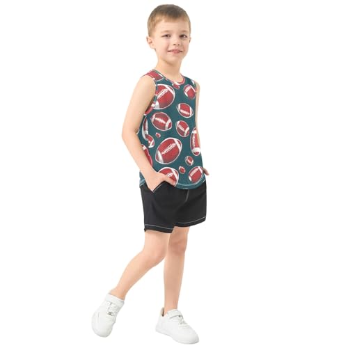 Boys' Tank Top Shirt Rugby Pattern Print Sleeveless T-Shirts4