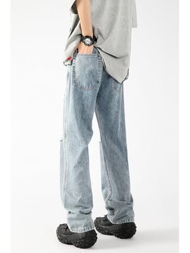 Jeans Pants Trousers Denim Ice Silk Lyocell Ripped Men's Street Light and Cool Style Casual with Worn-Out Design4