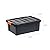 48Qt/12 Gal. Heavy Duty Plastic Storage Bins with Lockable Lids - Stackable Latching Totes for Tools, Seasonal Items, Sports Equipment, Black