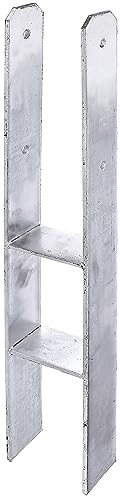 Alberts 205003 H-Pfostenträger | feuerverzinkt | lichte Breite 121 mm | Gesamthöhe 800 mm | Materialstärke 8 mm