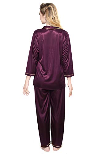 Image of TIGYWIGY Women's Satin Plain /Solid Top and Pyjama Set Pack of 1