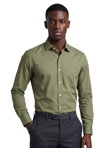 Image of INKAST Men's Cotton Blend Plain Formal Shirt | Full Sleeves Solid Shirts| Straight Regular Fit | Office and Regular Wear