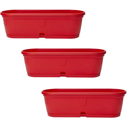 3X Pflanzkübel mit Untersetzer geeignet für Innen- und Außenbereich...