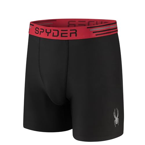 Spyder Mens Boxer Briefs 4 Pack Poly Spandex Performance Underwear/Bonded Hem Boxer Briefs2