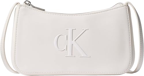 Calvin Klein Bold CK Mini Bag Lv04f1125g, Crossover Femme, White (White Alyssum), Taille Unique