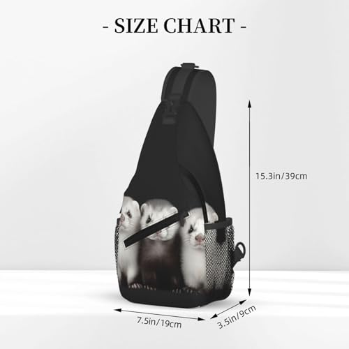 Bolso tipo Sling Crossbody Negro para senderismo y uso diario miniatura 2