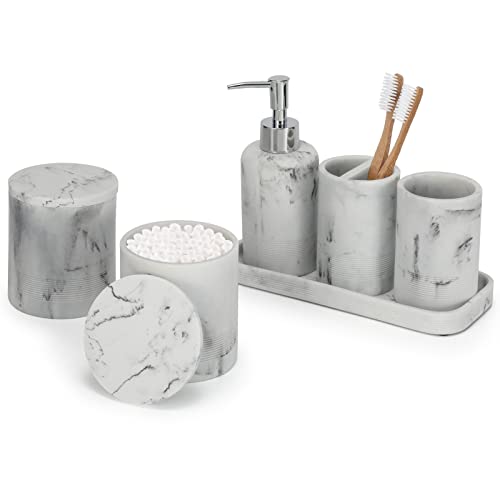 ZCCZ 6-Piece White Marble Set