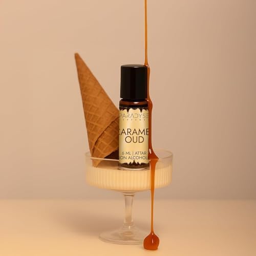 Caramel Oud Attar Alcohol-Free Roll-On Perfume Oil, 6ml - Long Lasting Luxury Oud Attar for Men & Women, Woody & Powdery Scent, Concentrated Caramel Oud Perfume Oil for Daily Wear - 2