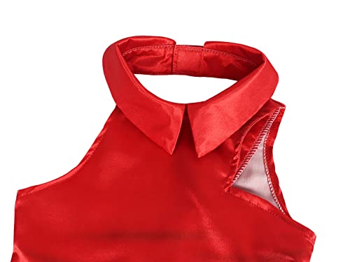 Wonderbabe Kids Girls Cruella Deville Dress Costume Halloween Red Dress Child Cosplay School Daily Dress Up Party With Mask 9-10 Years #TOP3