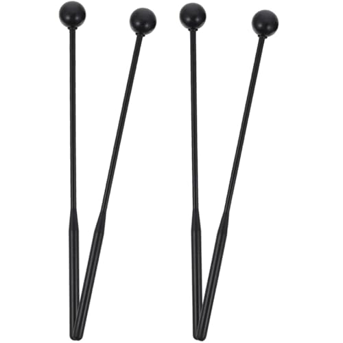 HANABASS 2Pairs Rubber Marimba Mallets Ergonomic Design Percussion Sticks for Xylophone Musical Instruments Durable Convenient for Adults