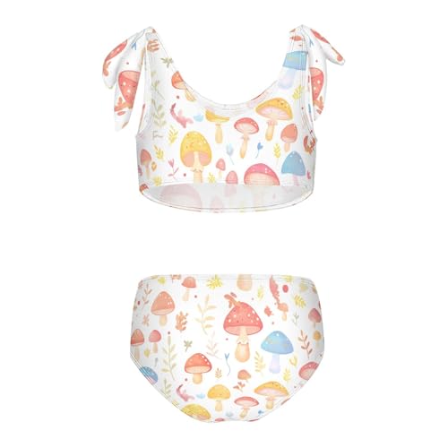 KLL Mushroom Doodle Girls 2 Piece Bikini Sets Quick-Dry Swimsuit Swimming Suits Adjustable Shoulder Strap2
