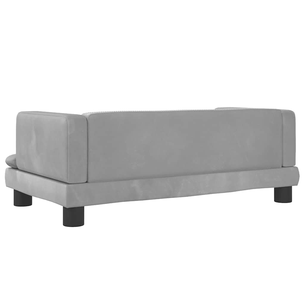 Cuccia per cani in velluto grigio chiaro con superficie di appoggio da 80 x 45 x 30 cm, morbido divano per cani con fondo antiscivolo, delicato sulle articolazioni e comodo, per cuccioli