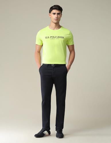 Image of U.S. Polo ASSN. Knitted Slim Fit Cotton T-Shirts for Men - Breathable & Comfortable, Half Sleeves Mens Casual T Shirts